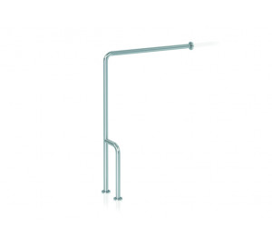 Wall to floor 90º grab bar stainless steel brushed right
