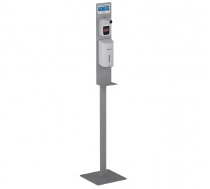 Automatic hand sanitizer spray dispenser + thermometer with grey stand