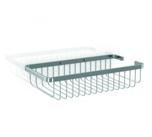 Rectangular soap basket chromed brass