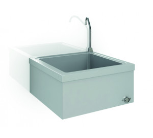 Knee operated washbasin, no thermostatic