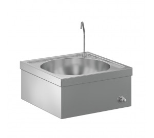 Knee operated washbasin, no thermostatic