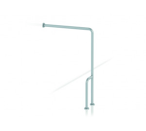 Wall to floor 90º grab bar stainless steel brushed left
