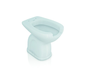 White porcelain enamel toilet with hygienic opening floor outlet