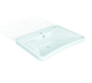 White porcelain enamel ergonomic washbasin
