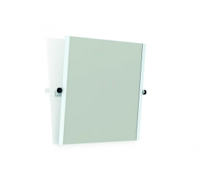 Tilting mirror with white painted aluminium frame