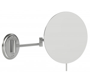 Round Slim magnifying mirror chromed brass