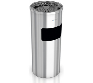 Floor standing ashtray bin stainless steel polished
