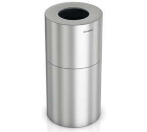 Wastepaper bin 100L aluminium brushed