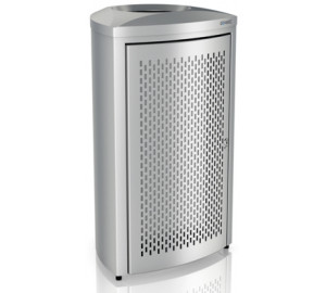 Wastepaper bin 72L stainless steel brushed