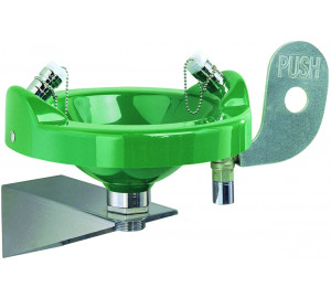 Wall hung eye washer, polipropylene bowl